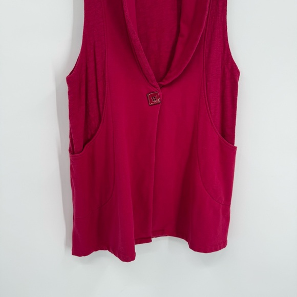 Habitat Sweater Vest Long Pink Knit Button Front Lagenlook Career Size Large - Picture 3 of 11